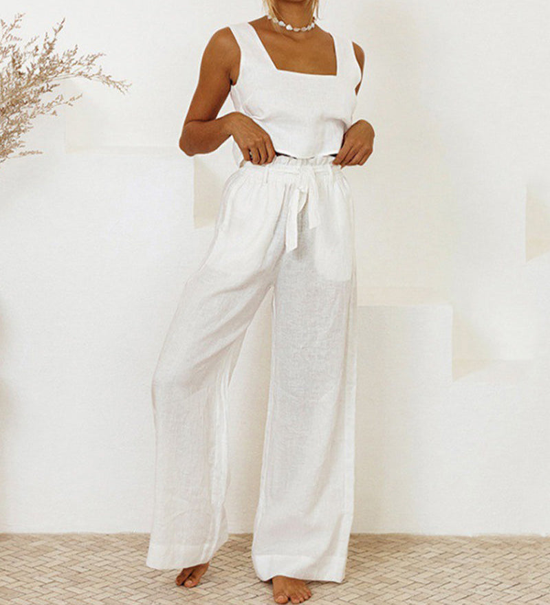 Isla — Set of Minimalist Top and Flared Trousers