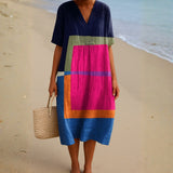 Sandra — Vibrant Colour Block Dress