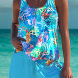 Bridget — Elegant tankini with tummy control effect and matching shorts