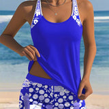 Mia — Swimsuit Tank Top with Printed Boxer Set