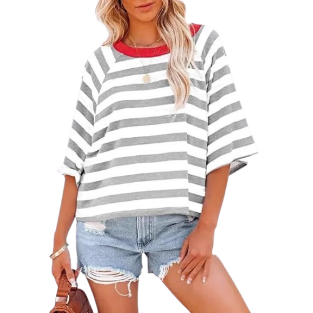 Moira — Trendy Loose Fit Summer Crewneck Top