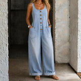 Róisín — Vintage Washed Cotton Denim Overalls