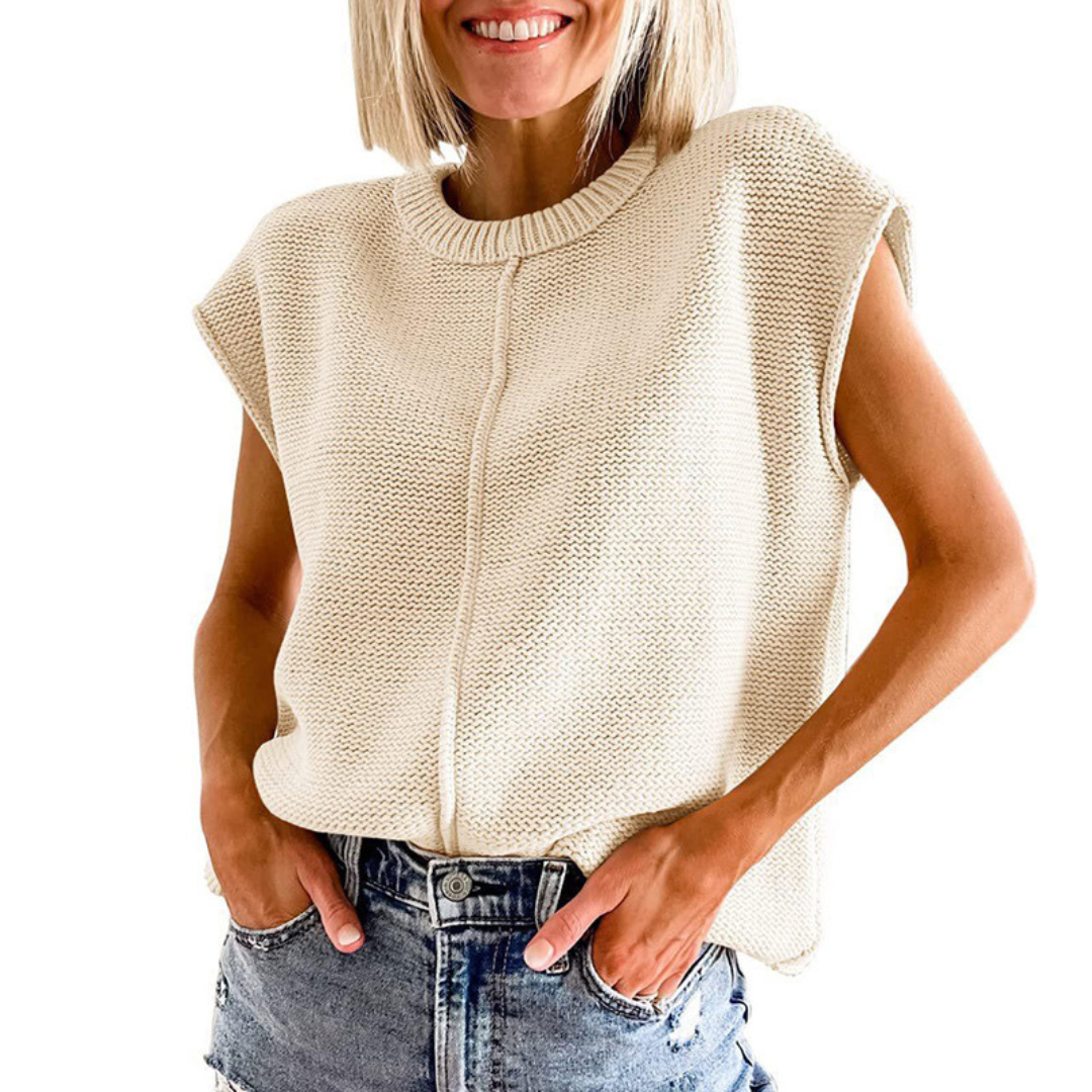 Síle — Casual Minimalist Crewneck Sleeveless Top