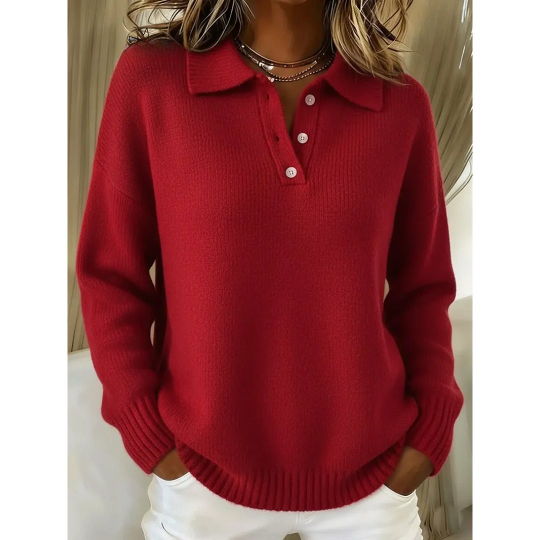 Ríona — Cosy Polo-Collar Jumper