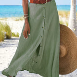 Theresa — Flowing Skirt with Buttons