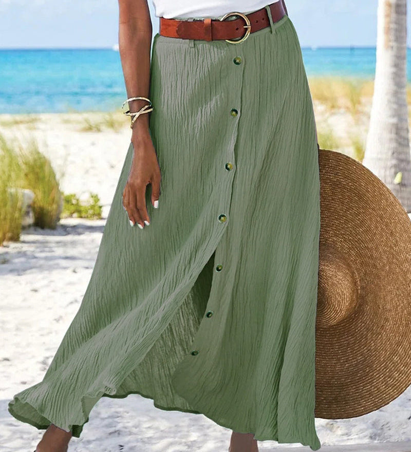 Theresa — Flowing Skirt with Buttons