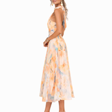 Muireann — Halter Neck Dress with Watercolour Print
