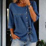 Maeve — Long Vintage Denim Blouse