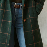 Maeve — Plaid Tweed Coat with Lapel Collar