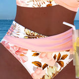 Denise — Bikini with Contrasting Floral Print and Slit