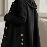 Catherine — Corduroy Hooded Cardigan