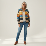 Teresa — Knitted vest with colourful zigzag pattern