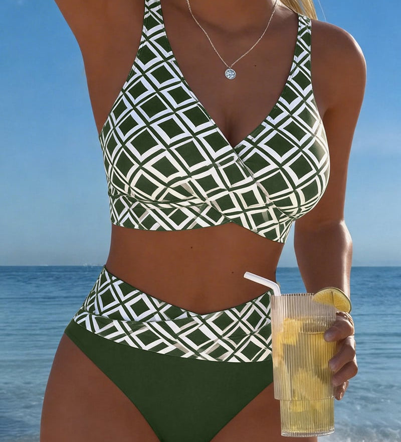 Muireann — Two-Piece Bikini with Cut-Out Bra and Diamond Pattern