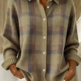 Mary — Cosy Checked Cardigan