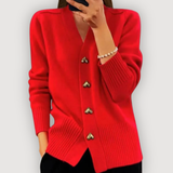 Aisling — Bella – Knitted Heart Button Cardigan