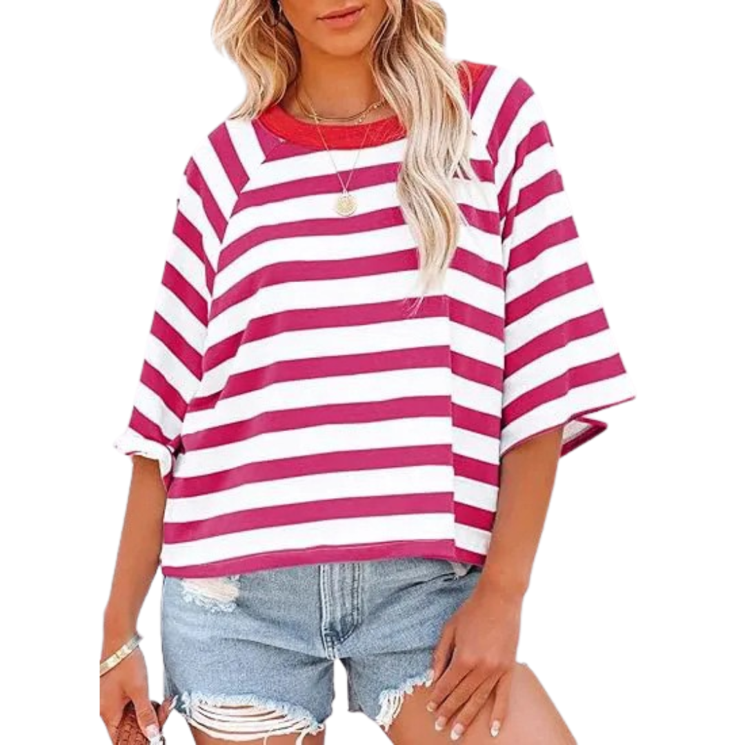 Moira — Trendy Loose Fit Summer Crewneck Top
