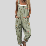 Bridget — Sage Green Dungarees with Floral Mix