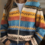 Teresa — Knitted vest with colourful zigzag pattern