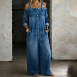 Siobhán — Off Shoulder Denim Jumpsuit