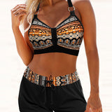 Ciara — Geometric Print Bikini with High Elastic Waist