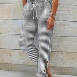 Frances — Casual Striped Trousers