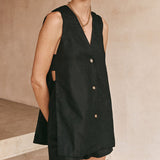 Bernadette — Sleeveless Set with Buttons