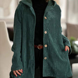 Catherine — Corduroy Hooded Cardigan