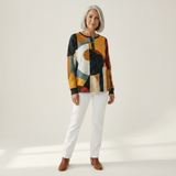 Deirdre — Jumper made of structured material with geometric patterns