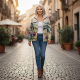 Theresa — Knitted vest with thistle and landscape pattern