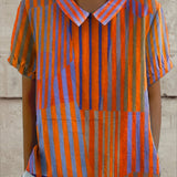 Elaine — Geometric Striped Blouse