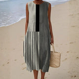 Fiona — Monochromatic Striped Dress