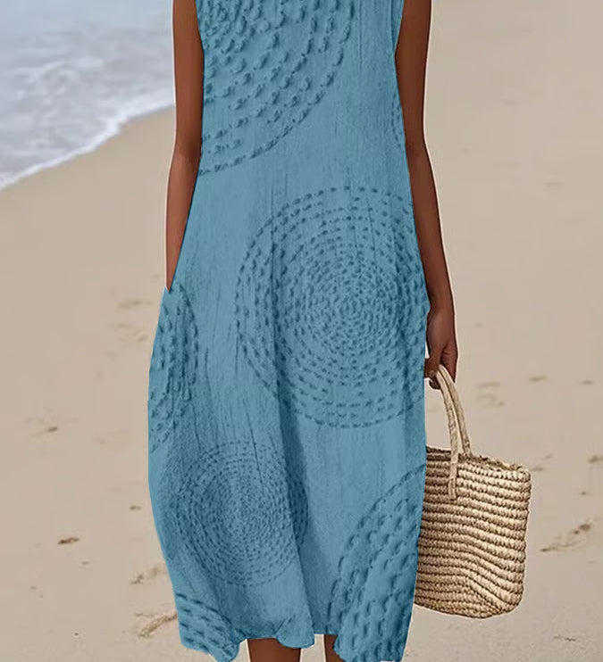 Ciara — Textured Sleeveless Maxi Dress