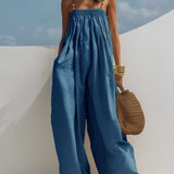 Gráinne — Denim Wide-Leg Jumpsuit