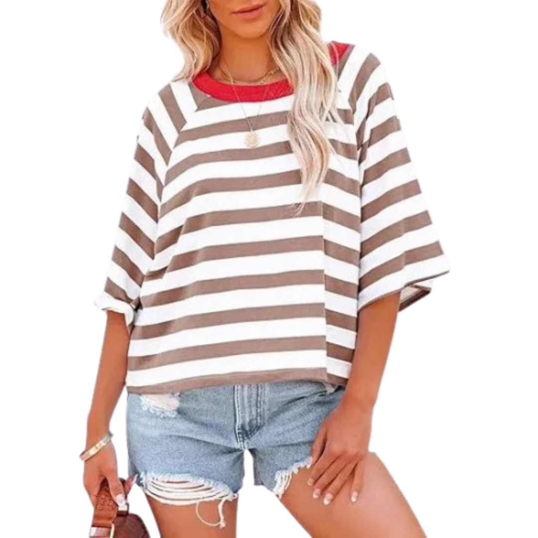 Moira — Trendy Loose Fit Summer Crewneck Top