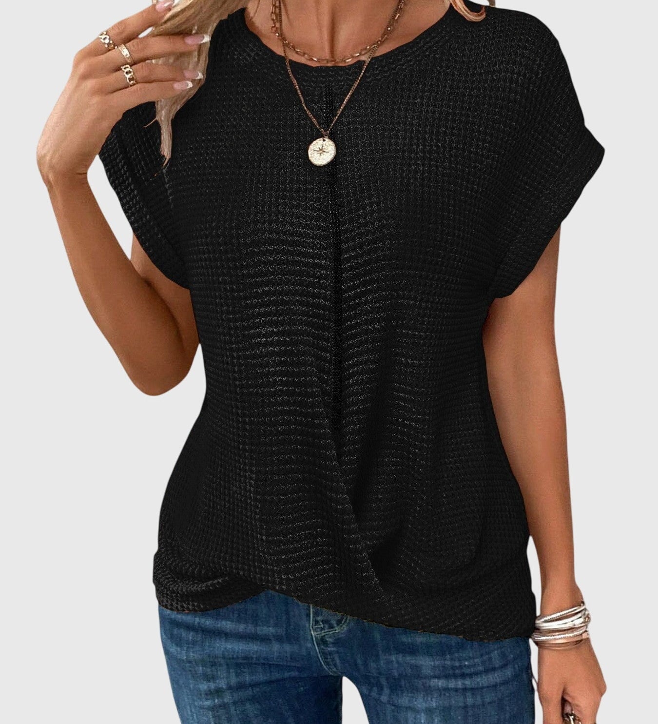 Pauline — Elegant Blouse with Crew Neck