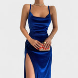 Úna — Velvet Dress with Slit
