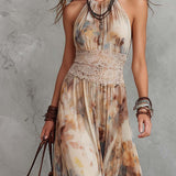 Róisín — Stylish Lace Trim Maxi Dress