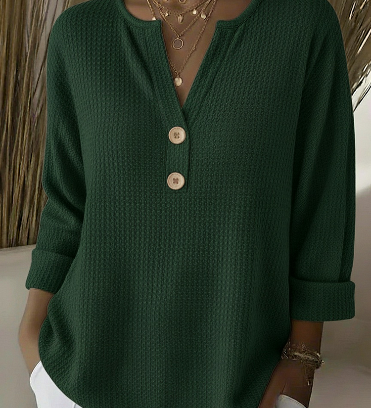 Sadhbh — Textured Henley Jumper