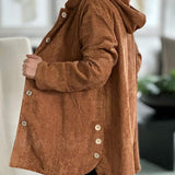 Catherine — Corduroy Hooded Cardigan