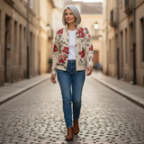 Molly — Vest with vintage rose pattern