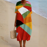 Elizabeth — Colourful Patchwork Dress