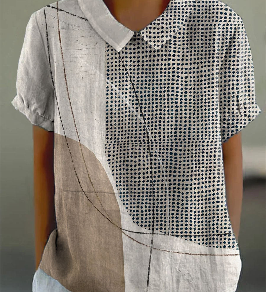 Vera — Blouse with Abstract Dots and Lines