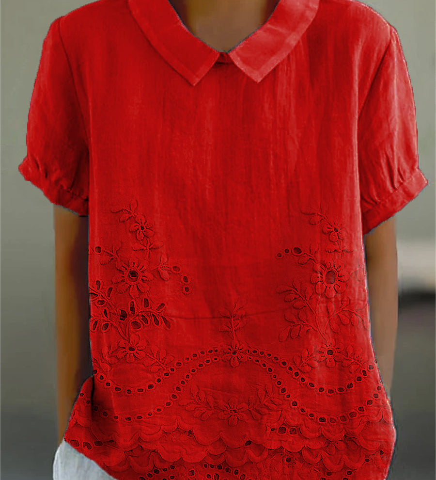 Pamela — Embroidered Floral Blouse