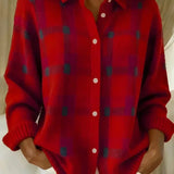 Tara — Soft Checked Cardigan with Buttons