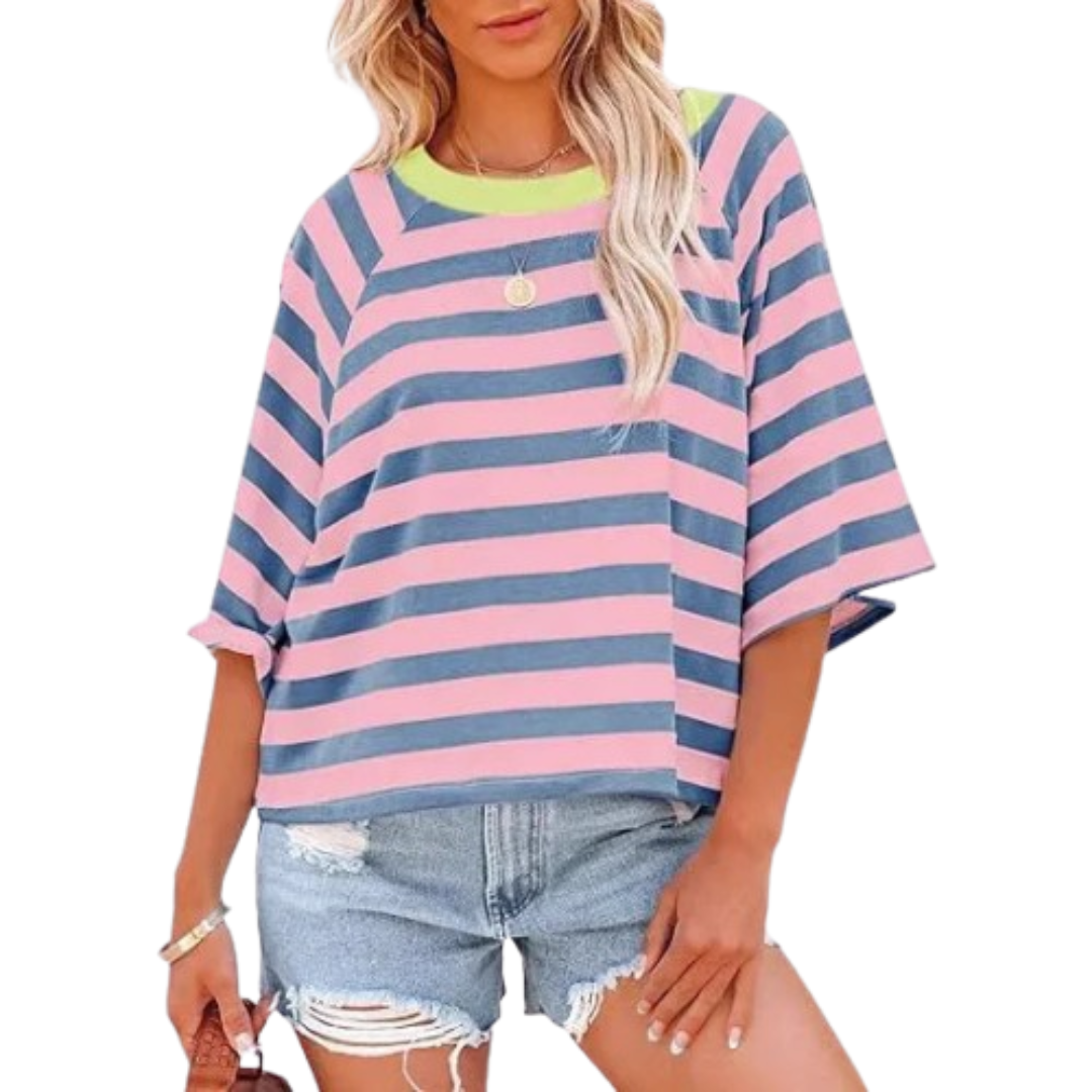 Moira — Trendy Loose Fit Summer Crewneck Top