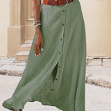 Theresa — Flowing Skirt with Buttons
