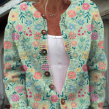Andrea — Cardigan with Floral Print and Buttons