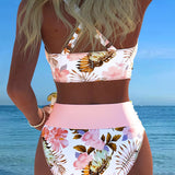 Denise — Bikini with Contrasting Floral Print and Slit