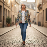 Deirdre — Vest with botanical floral pattern