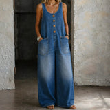 Áine — Vintage Washed Cotton Denim Overalls